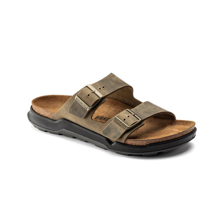Birkenstock Arizona Rugged Oiled Leath | Faded Khaki | Reg Width- Mens (1018463) - Image 7